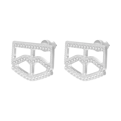 برقع / أقراط باللون الفضي