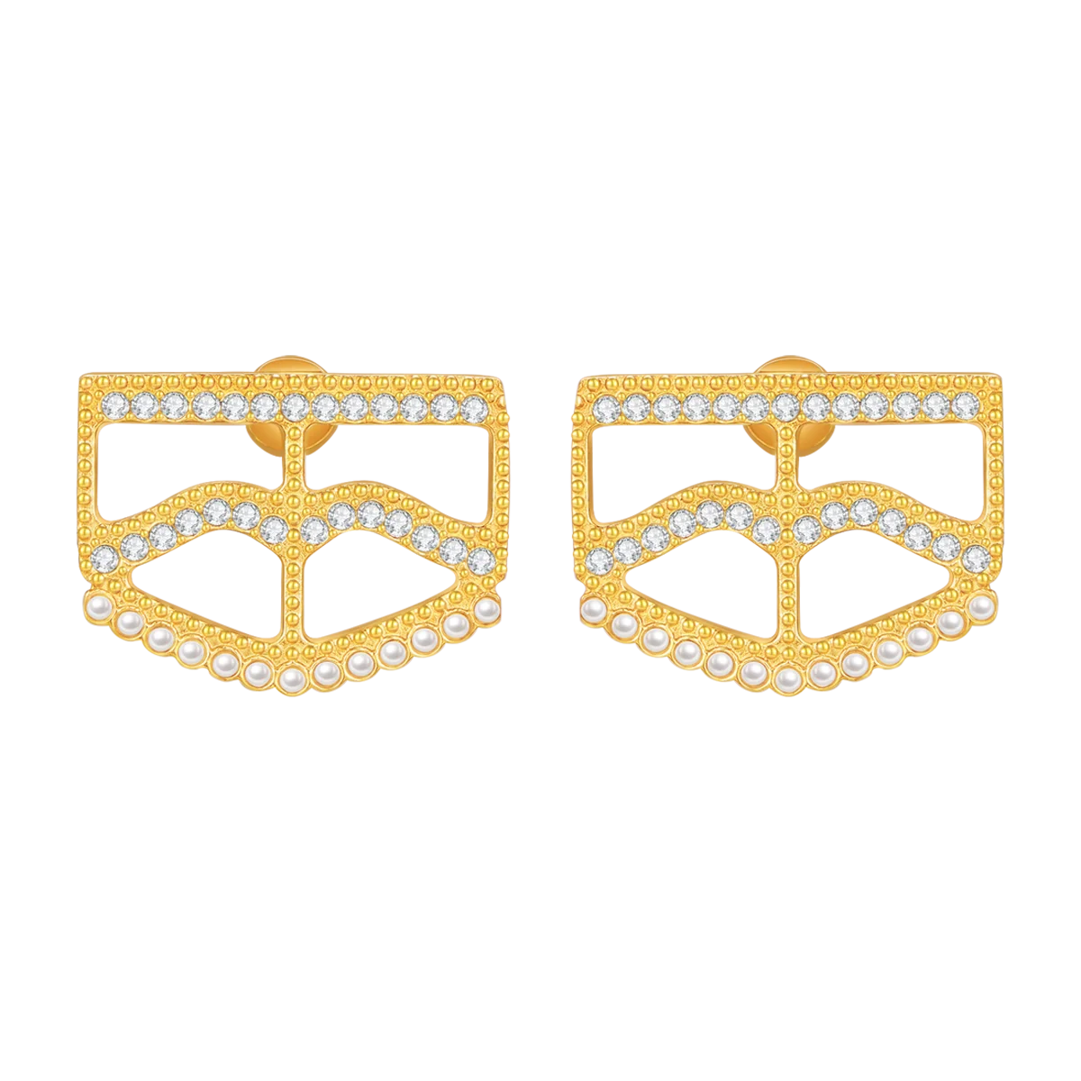 برقع / أقراط باللون الذهبي