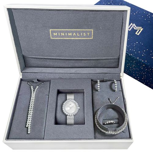 مجموعة هدية عليا / ميني جوري فضي للنساء