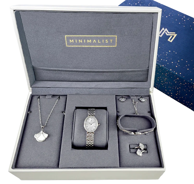 عبير / توليب للؤلؤ باللون الفضي - طقم الهديه  