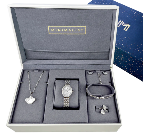 عبير / توليب للؤلؤ باللون الفضي - طقم الهديه  