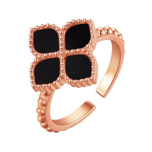 جوري / خاتم الحجر الأسود بلون الروز قولد