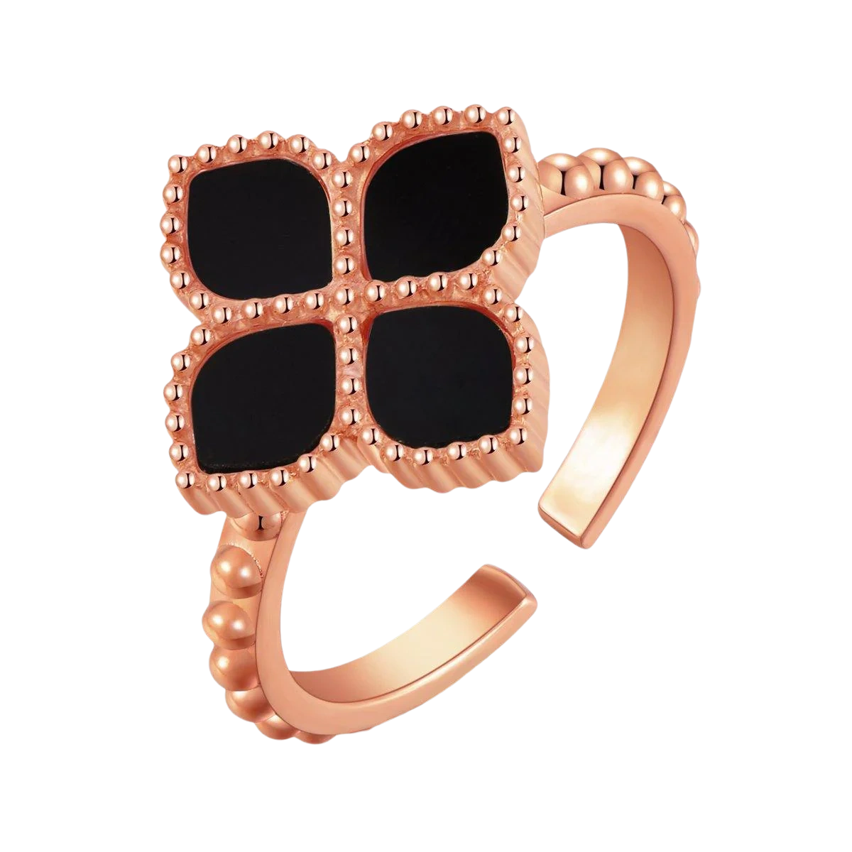 جوري / طقم الحجر الأسود بلون الروز قولد