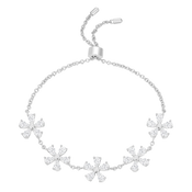 ديزي فلاور/  تصميم بزخارف متعددة سوار باللون الفضي