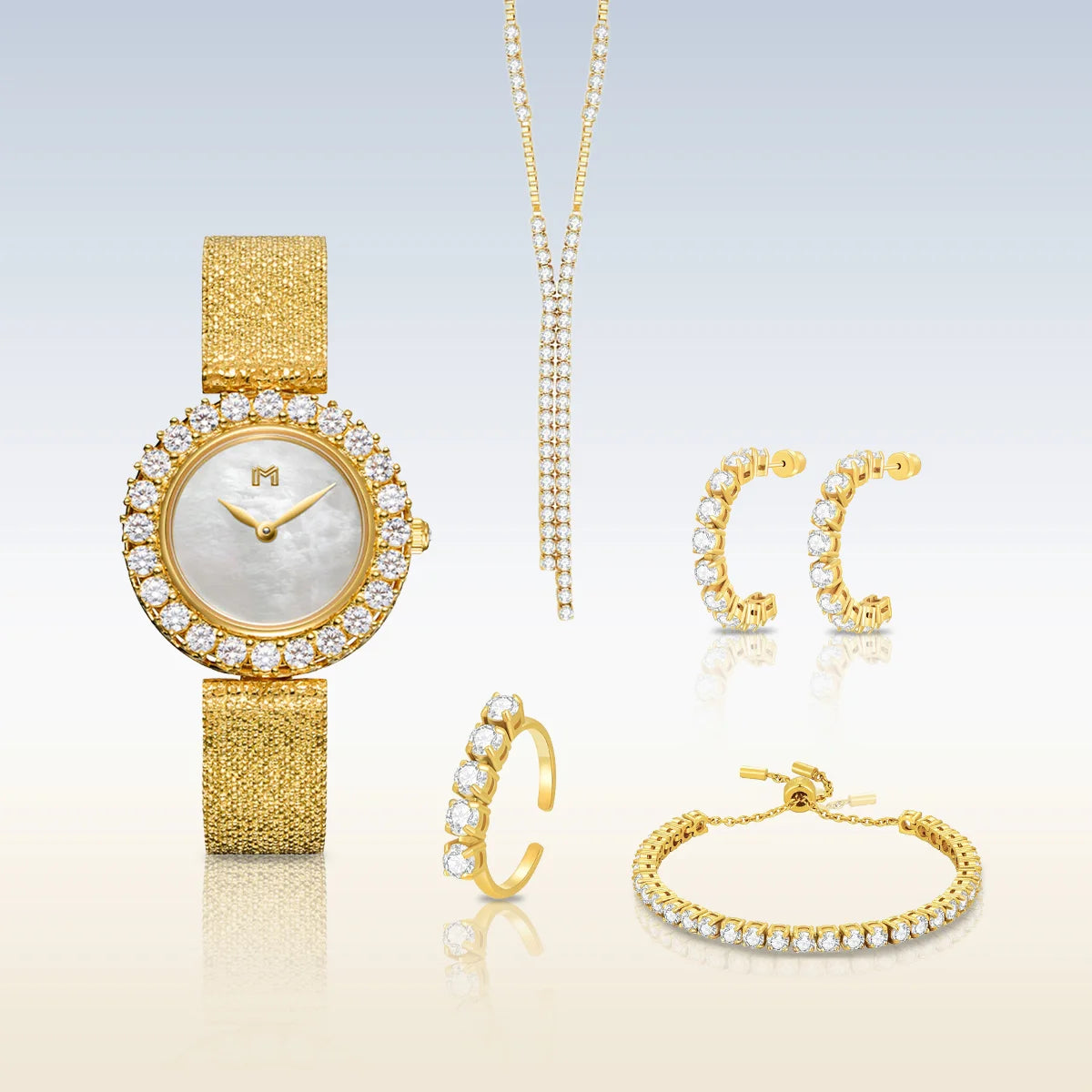 مجموعة هدية دلال /تنس فضي للنساء