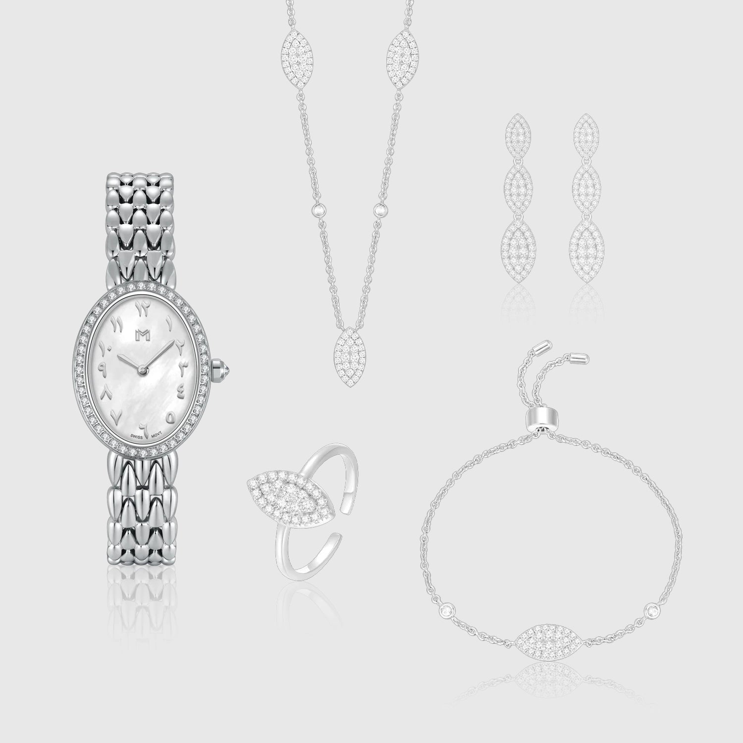 ديزي ليف / طقم باللون الفضي