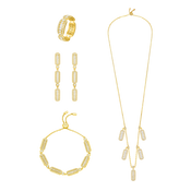 طقم فاين بتصميم متعدد / اللون الذهبي