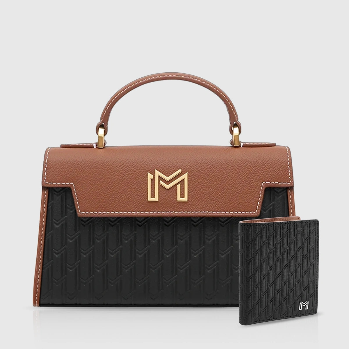 شنطة حصة / أسود مع تان