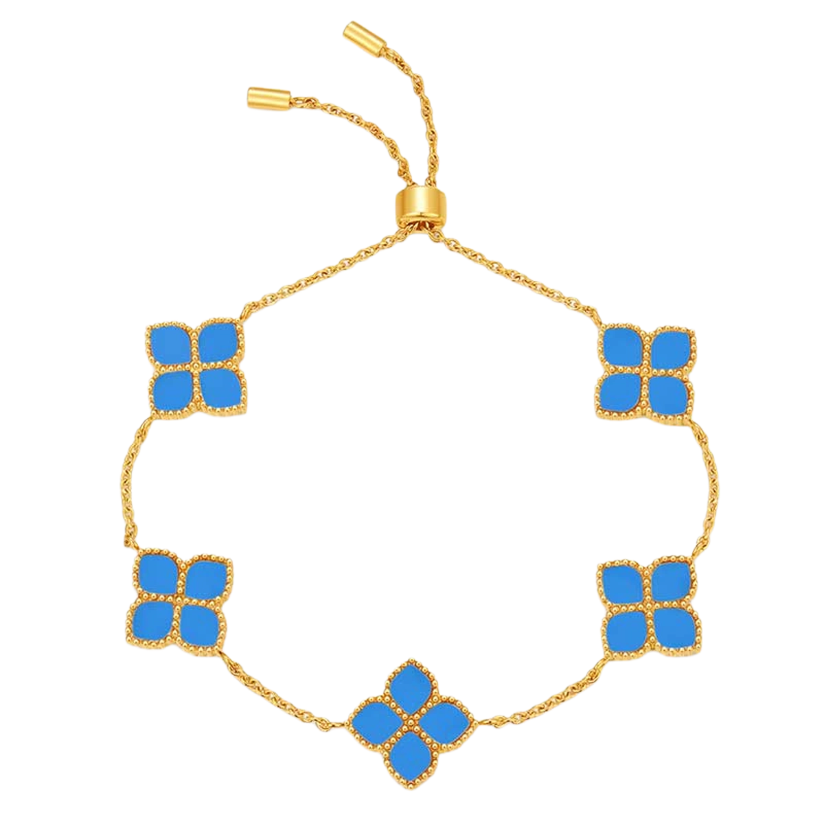 جوري / طقم العقيق التركوازي باللون الذهبي