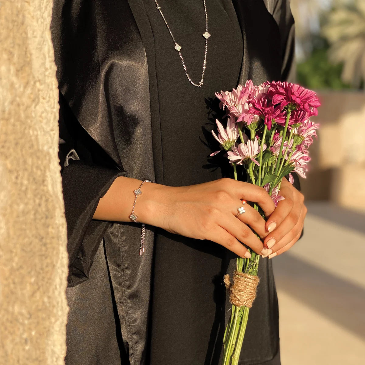 ميني جوري / خاتم اللؤلؤ باللون الفضي