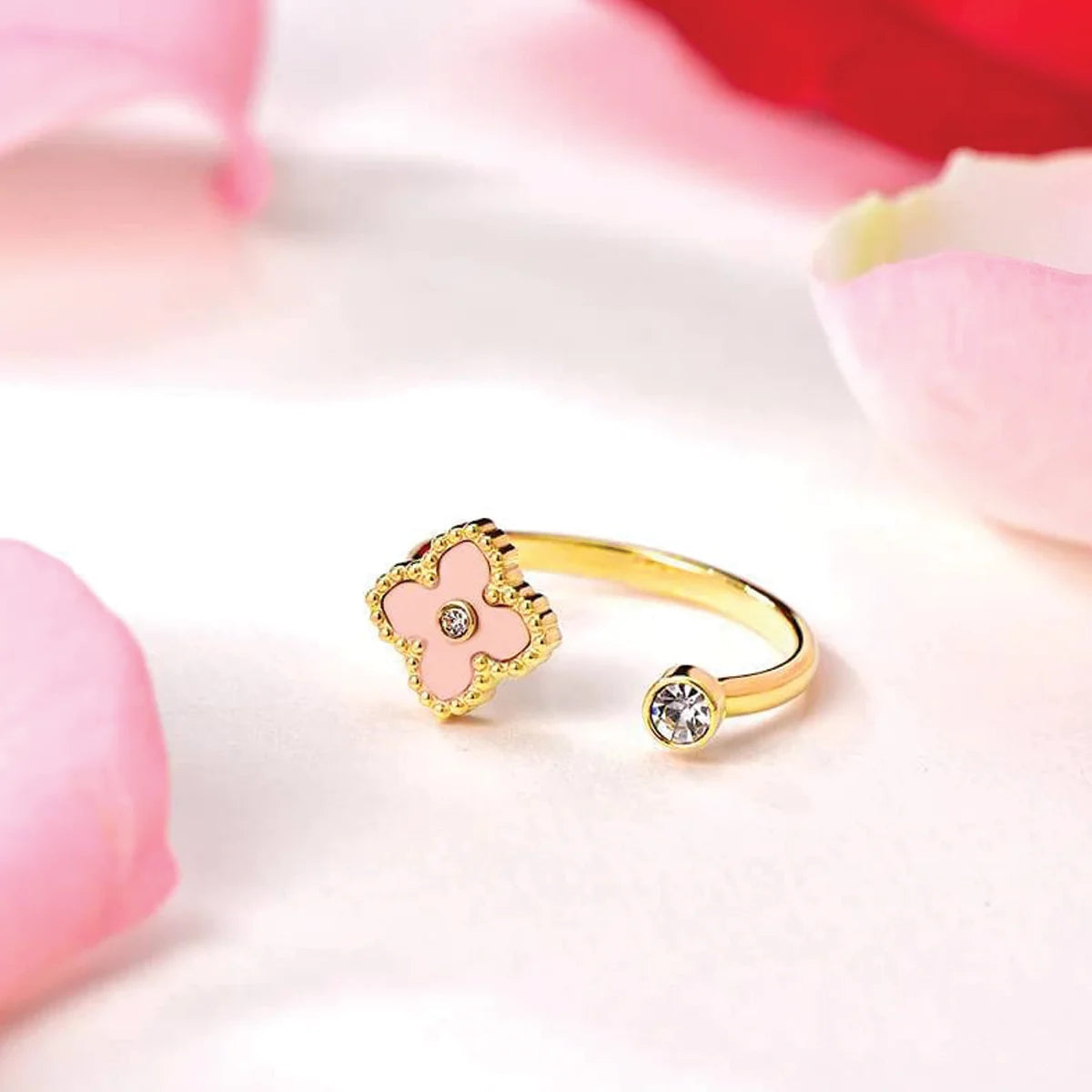 ميني جوري / خاتم وردي فاتح و ذهبي