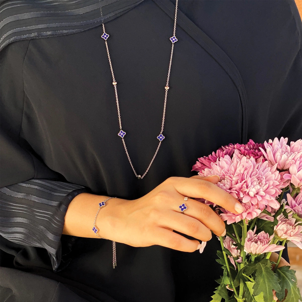 ميني جوري / طقم  أزرق و فضي