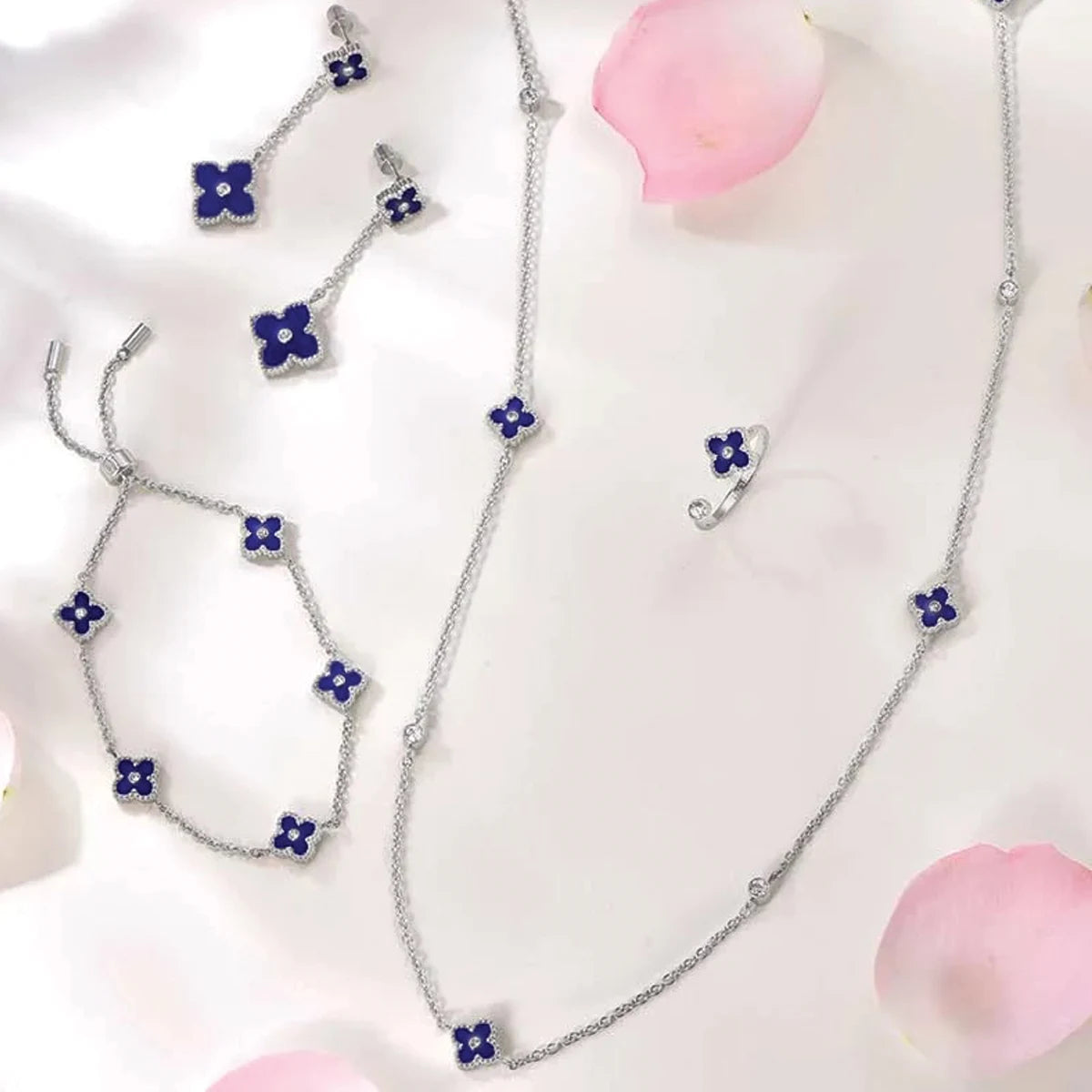 ميني جوري / طقم  أزرق و فضي