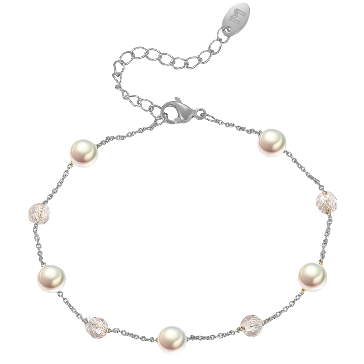 سفير / كريستال اللؤلؤ باللون الفضي