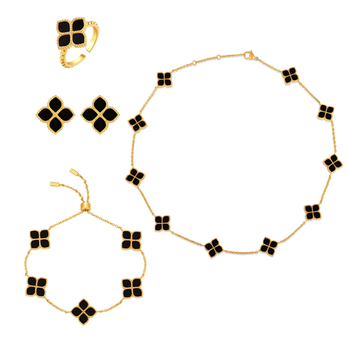 جوري / طقم الحجر الأسود باللون الذهبي