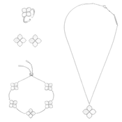 جوري / طقم اللؤلؤ باللون الفضي