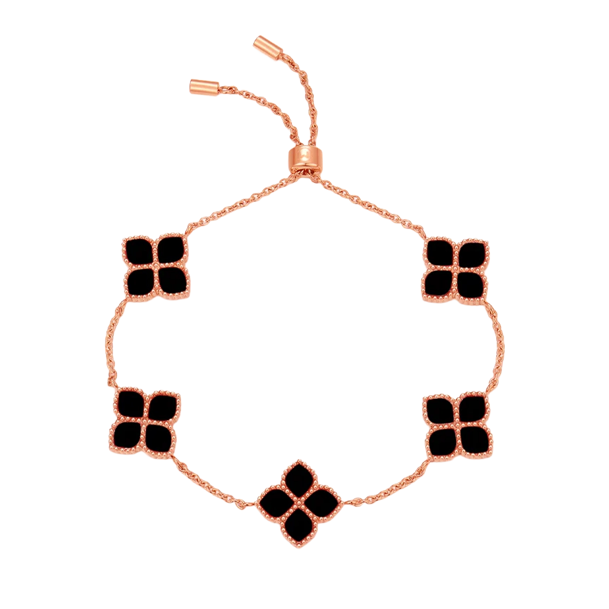 جوري / طقم الحجر الأسود بلون الروز قولد