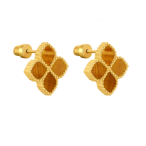 جوري / أقراط اللؤلؤ باللون الذهبي