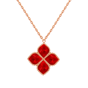 جوري / عقد الحجر الأحمر بلون الروز قولد