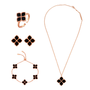 جوري / طقم الحجر الأسود بلون الروز قولد