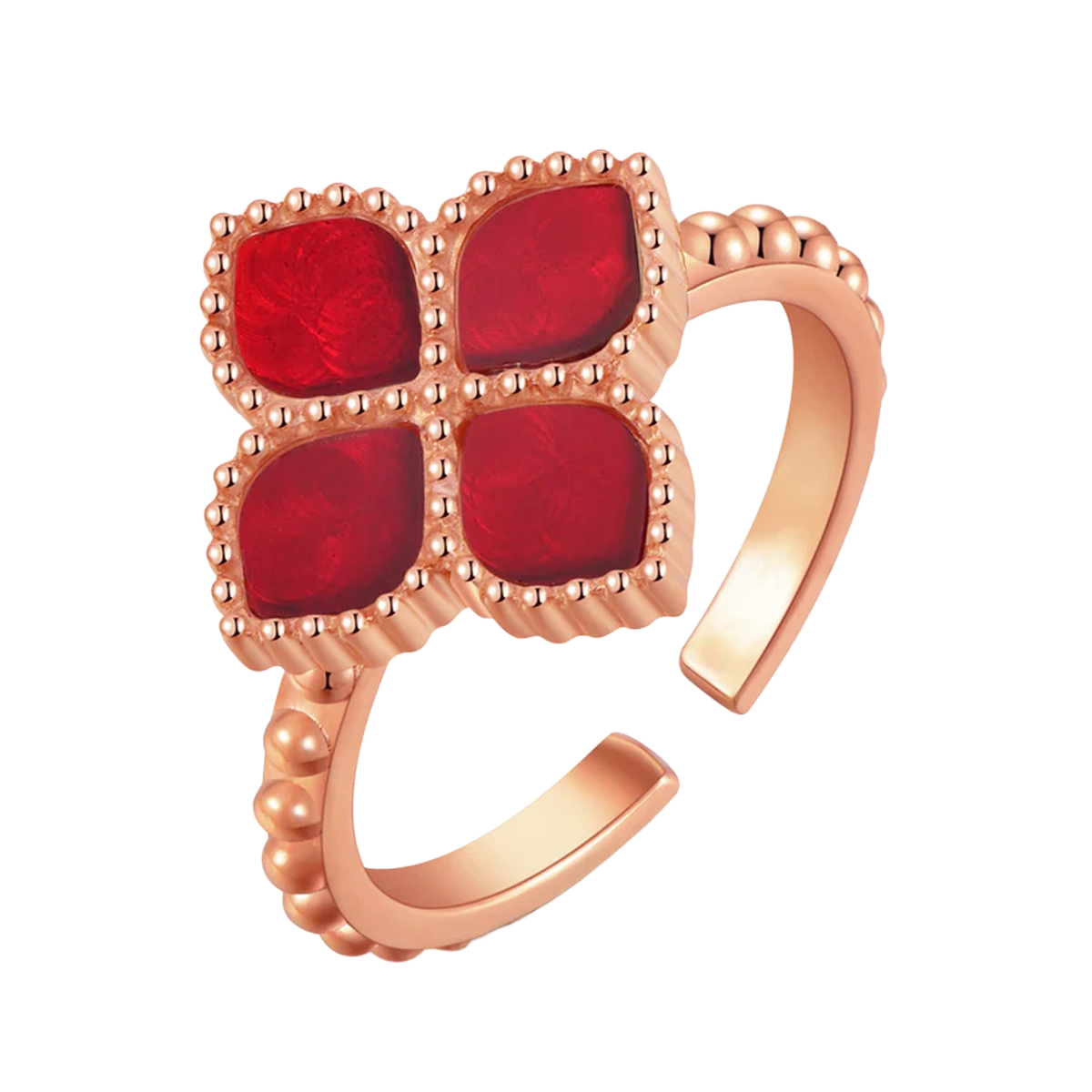جوري / طقم الحجر الأحمر بلون الروز قولد