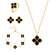 جوري / طقم الحجر الأسود باللون الذهبي