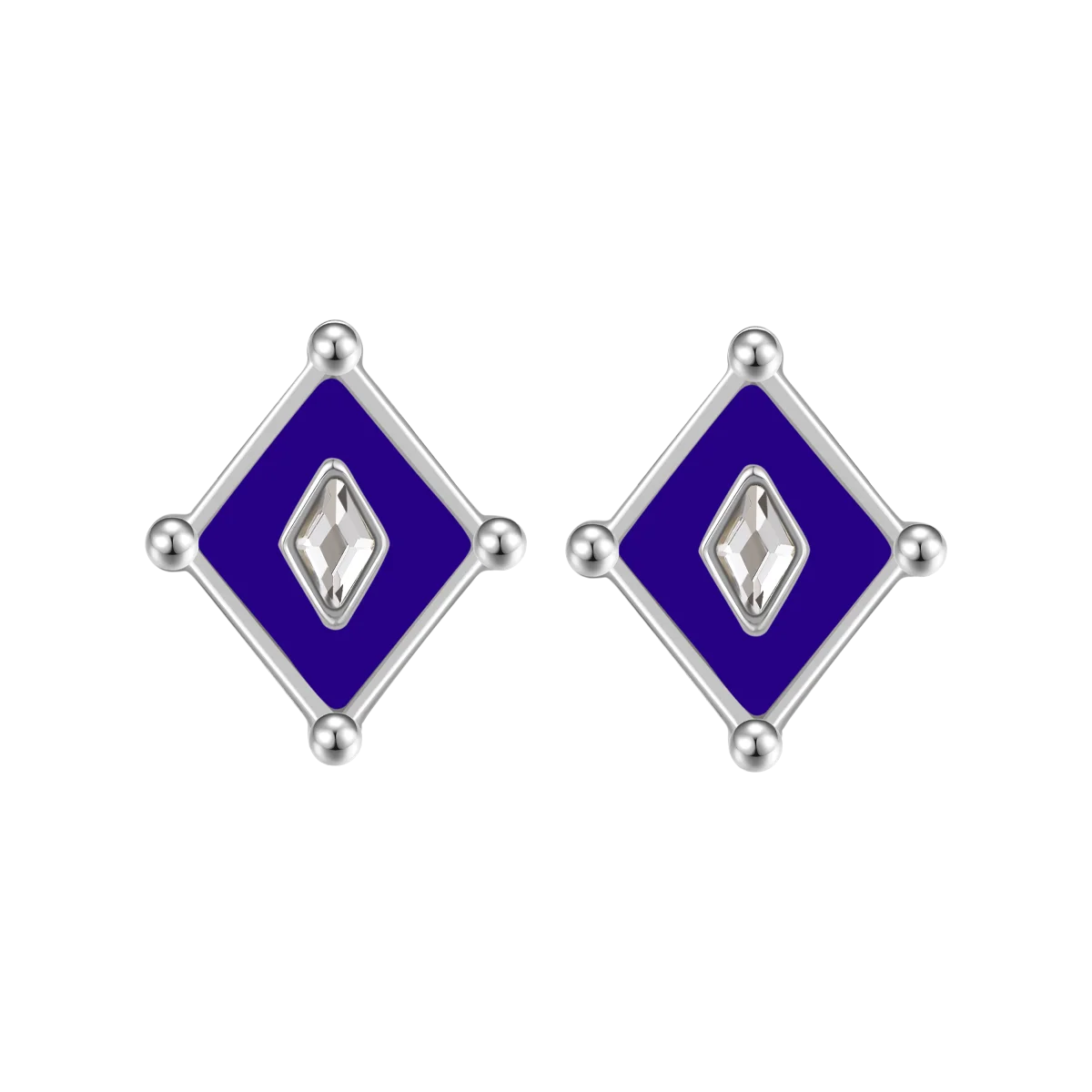 كايت / أقراط  أزرق و فضي