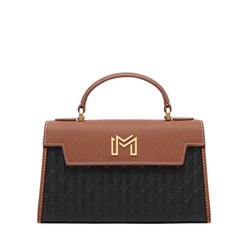 شنطة حصة / أسود مع تان