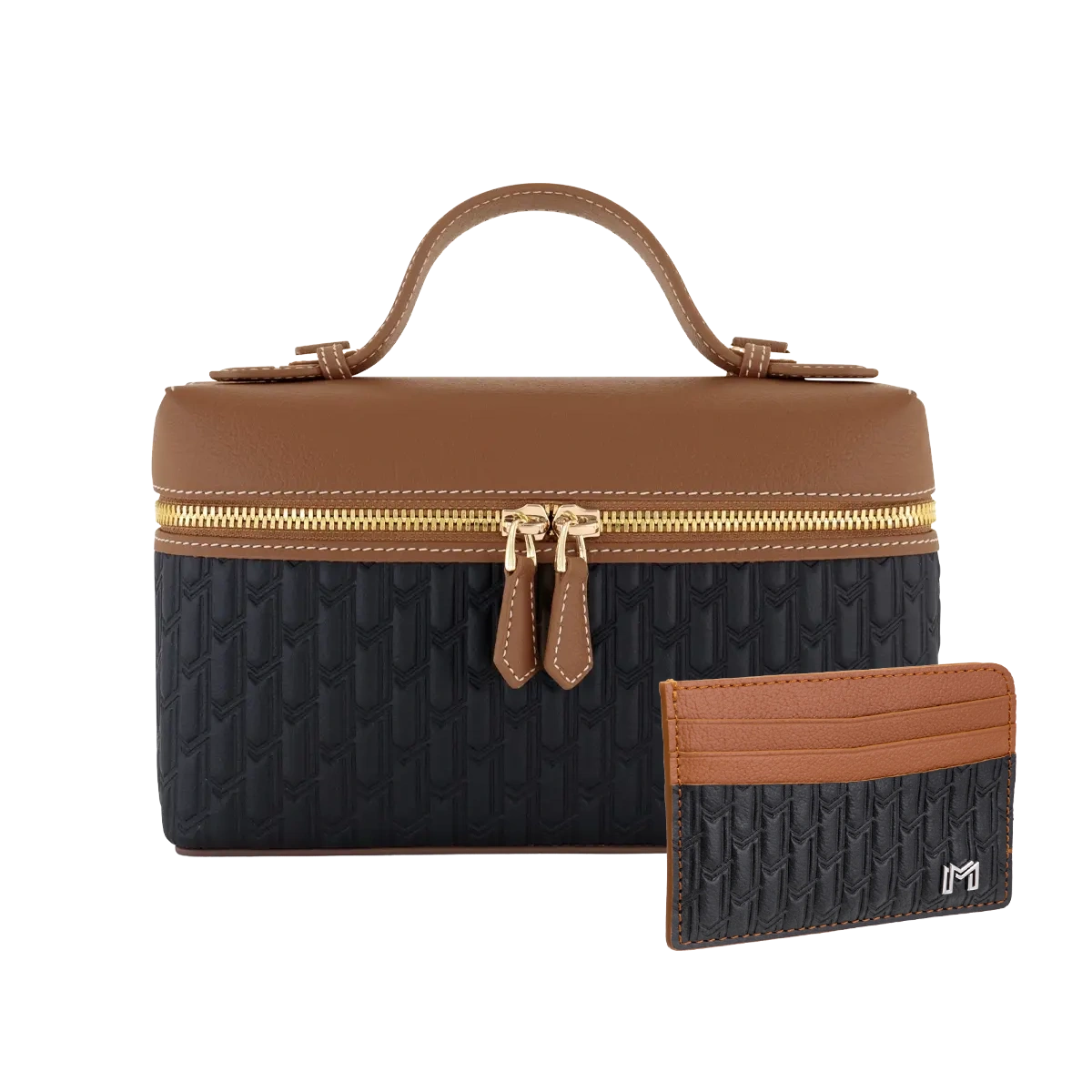 شنطة ميثاء / اسود و تان