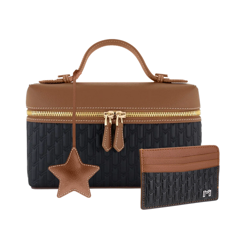 شنطة ميثاء / اسود و تان