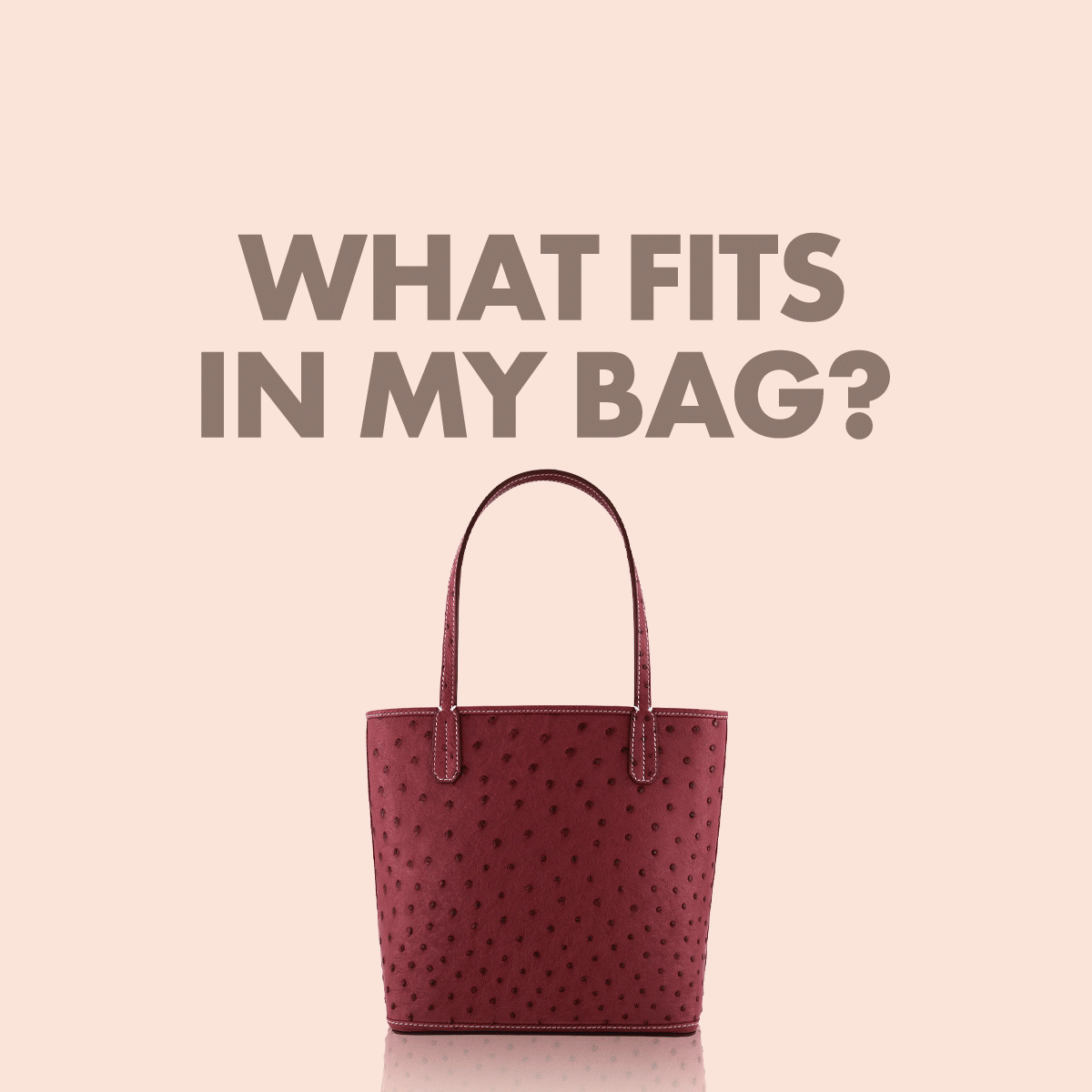 شنطة ميني توت من جلد النعام / بورغندي