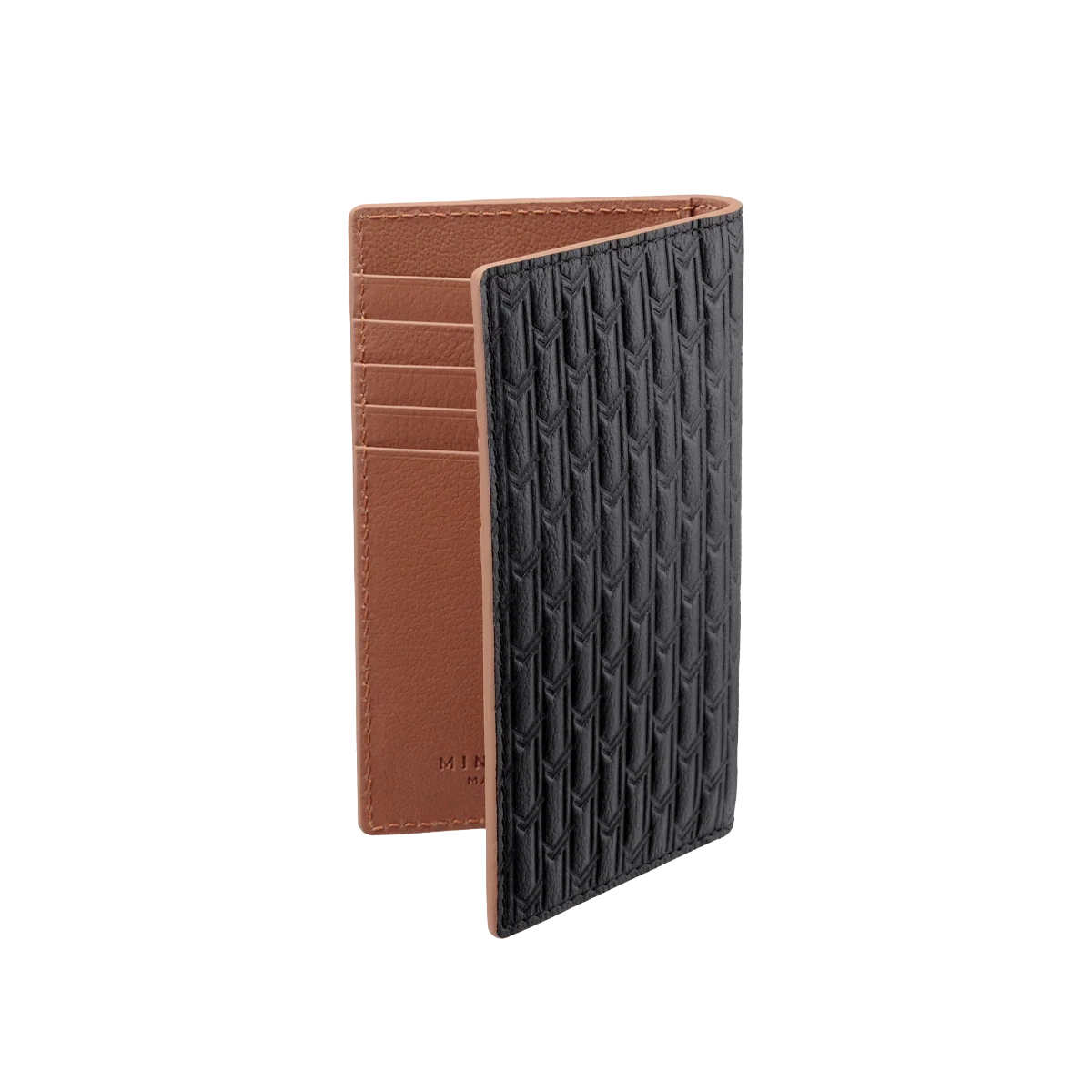 جلد الجمل أسود مع تان / فضي