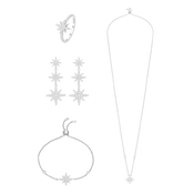 طقم مون ستار بتصميم بسيط / اللون الفضي