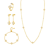 ميني جوري / طقم اللؤلؤ باللون الذهبي