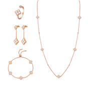 ميني جوري / طقم اللؤلؤ بلون الروز قولد