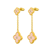 ميني جوري / أقراط وردي فاتح و ذهبي