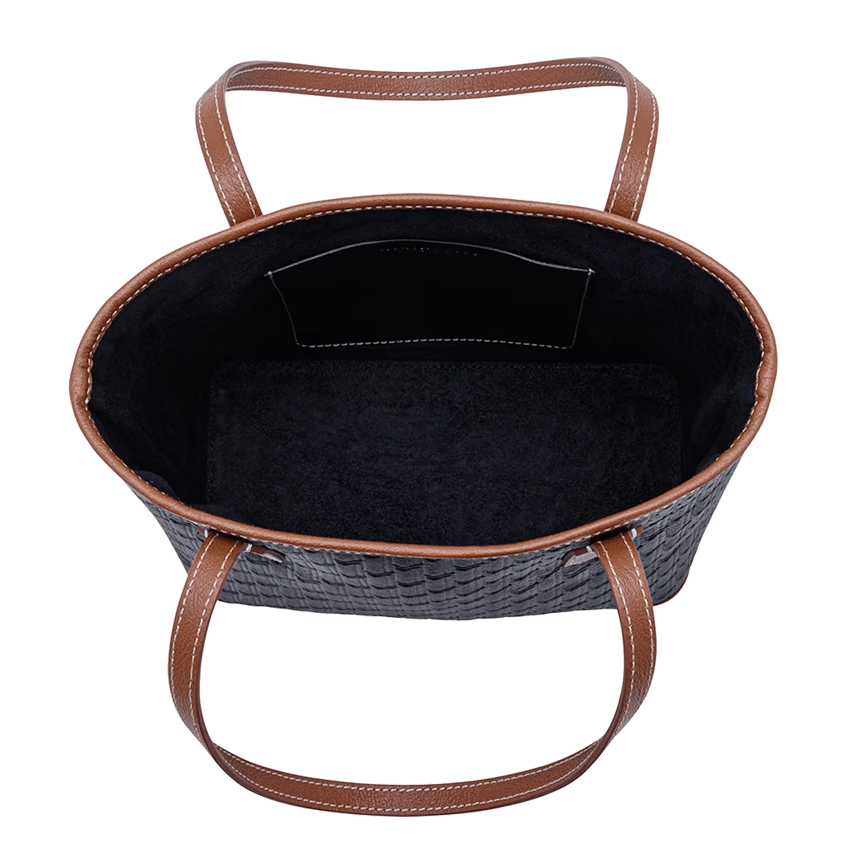 شنطة ميني توت / اسود مع تان