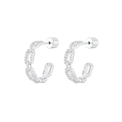 لينكس / أقراط دائرية باللون الفضي