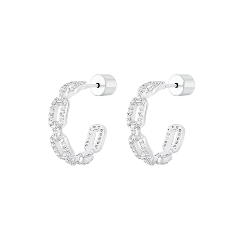 لينكس / أقراط دائرية باللون الفضي