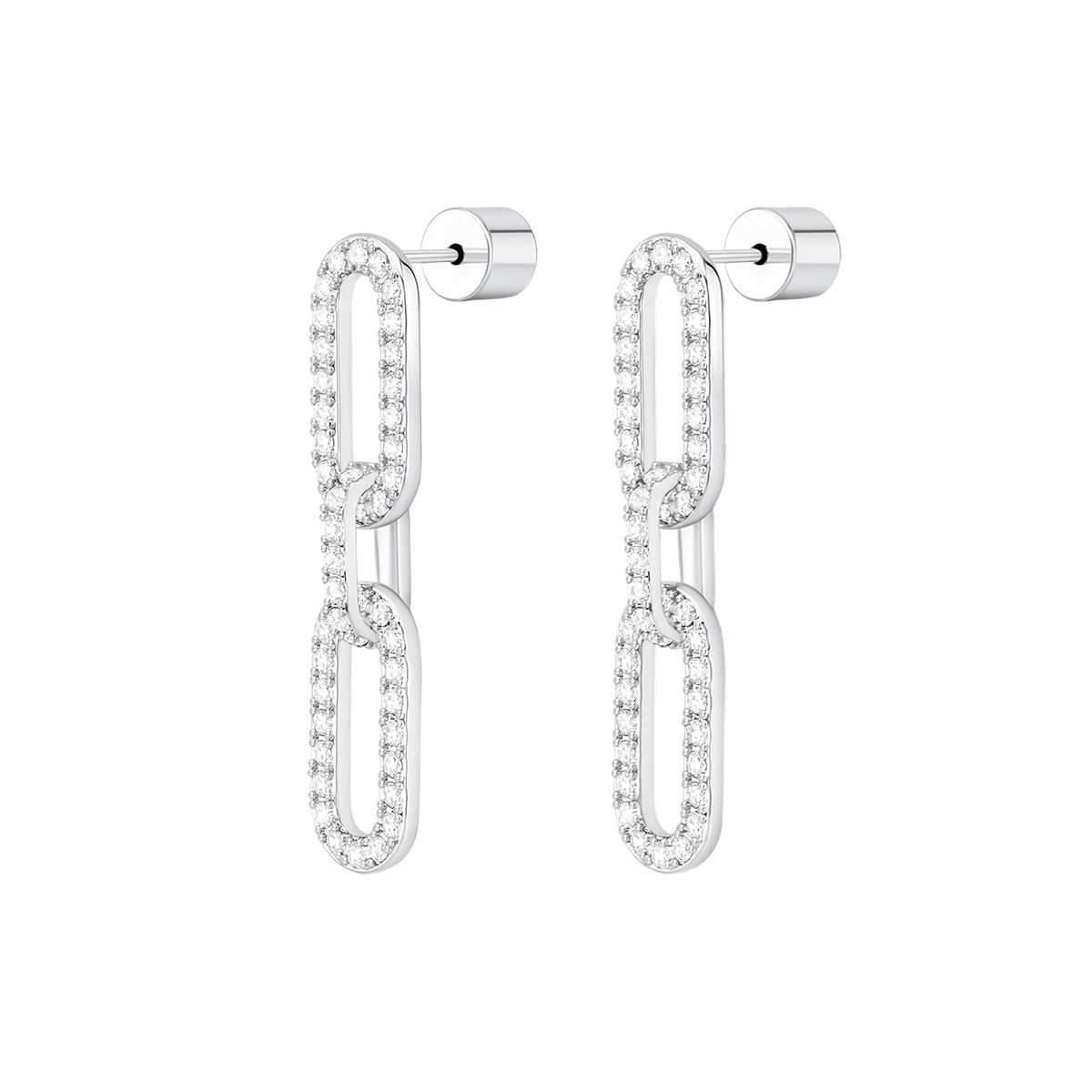 لينكس / أقراط طويلة باللون الفضي