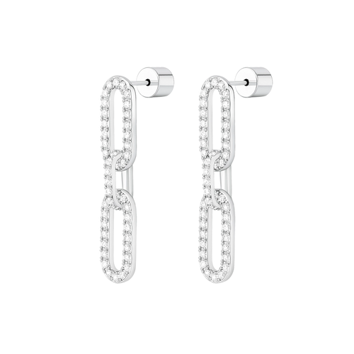 لينكس / أقراط طويلة باللون الفضي