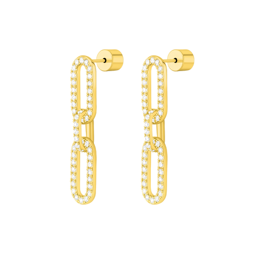 لينكس / أقراط طويلة باللون الذهبي