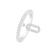 لينكس/ خاتم باللون الفضي بتصميم ثنائي