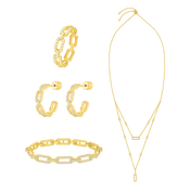 لينكس/ طقم باللون الذهبي بالتصميم الكلاسيكي