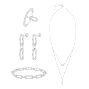 لينكس/ طقم باللون الفضي بالتصميم الأيقوني