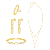 لينكس/ طقم باللون الذهبي بالتصميم الأيقوني