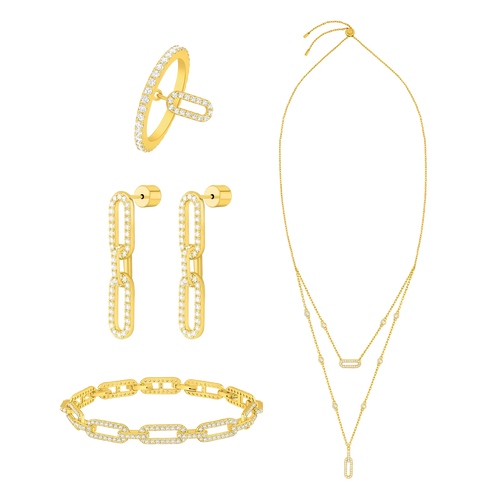 لينكس/ طقم باللون الذهبي بالتصميم الأيقوني