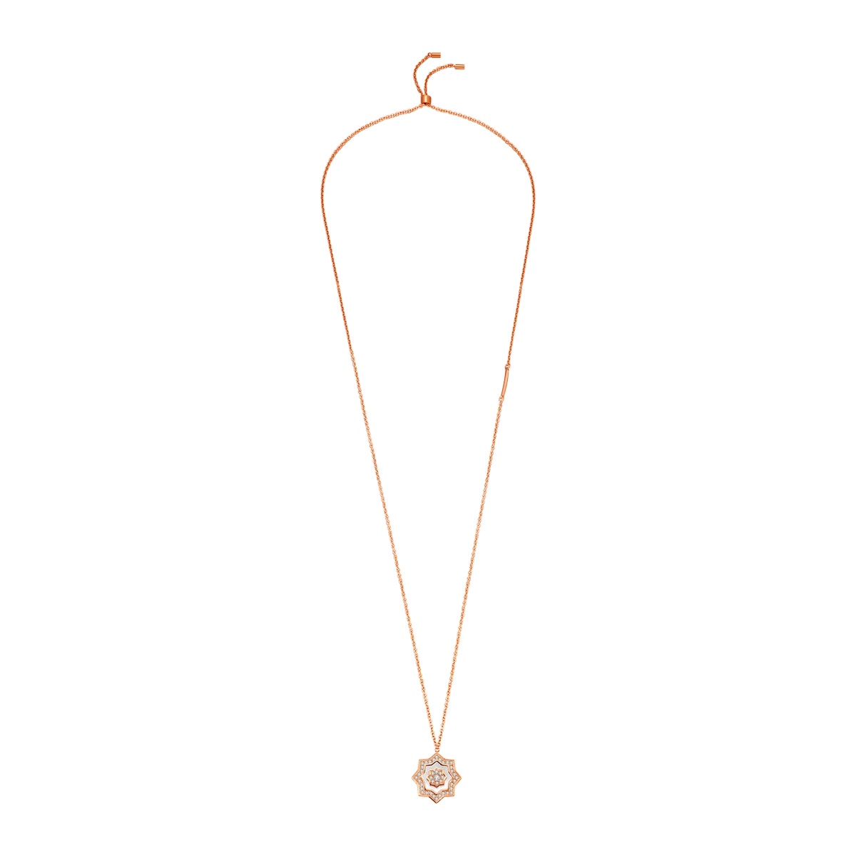 نجم / عُقد اللؤلؤ باللون الروز قولد