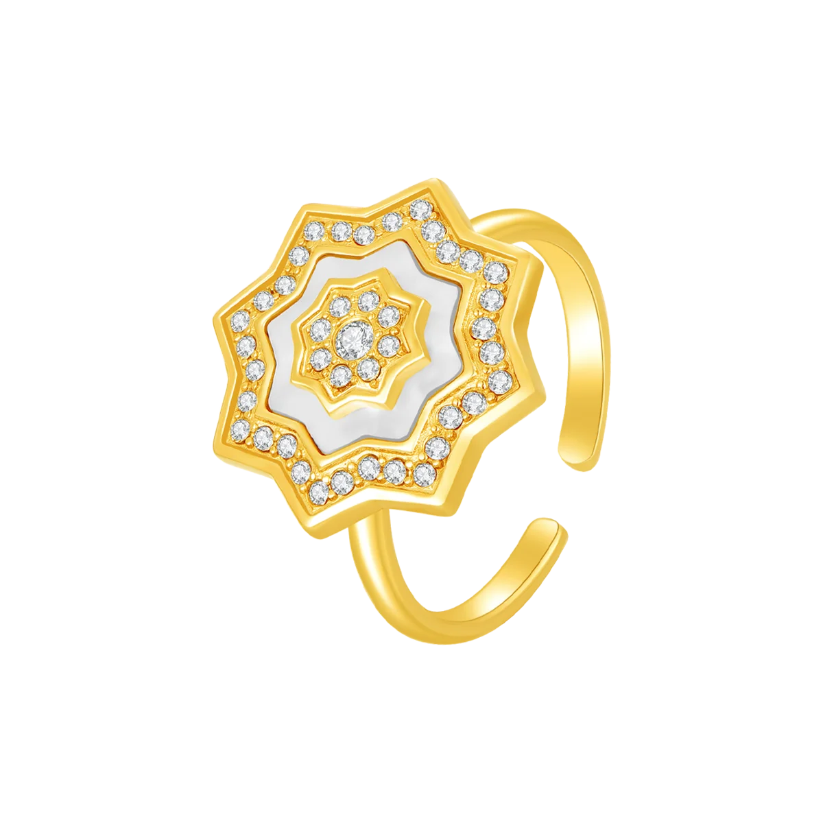 نجم / خاتم اللؤلؤ باللون الذهبي