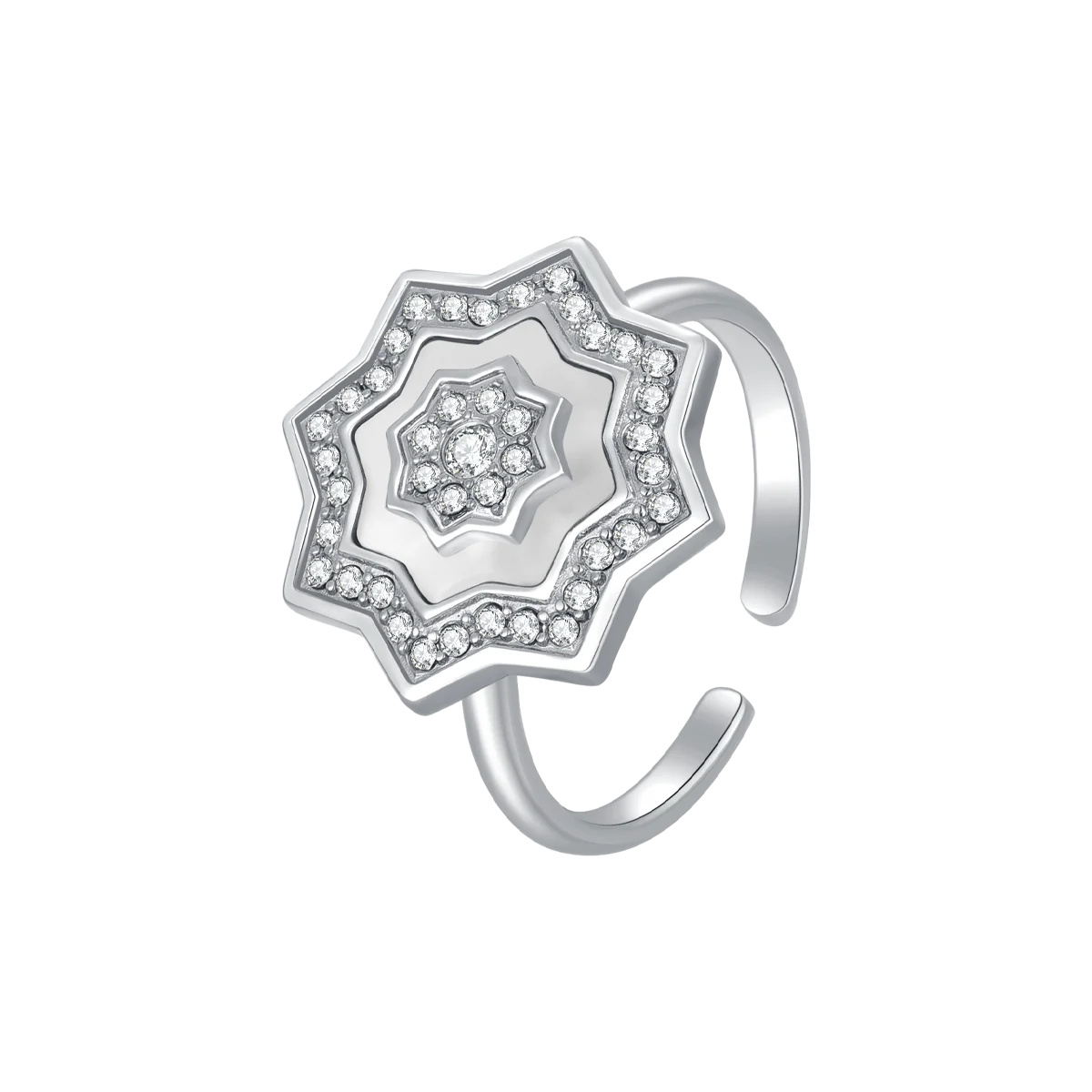 نجم / خاتم اللؤلؤ باللون الفضي